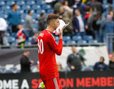 Matt Turner (30) during Revolution and NYCFC MLS match at Gillette Stadium in Foxboro, MA on Saturday, March 24, 2018. The match ended 2-2. CREDIT/ CHRIS ADUAMA
