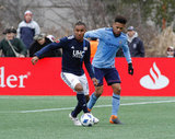 Juan Agudelo (17) during Revolution and NYCFC MLS match at Gillette Stadium in Foxboro, MA on Saturday, March 24, 2018. The match ended 2-2. CREDIT/ CHRIS ADUAMA