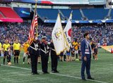 National Anthem during New England Revolution and New York City Football Club MLS match at Gillette Stadium in Foxboro, MA on Sunday, September 29, 2019. Revs won 2-0. CREDIT/CHRIS ADUAMA.