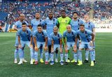 NYCFC Starting XI during New England Revolution and New York City Football Club MLS match at Gillette Stadium in Foxboro, MA on Sunday, September 29, 2019. Revs won 2-0. CREDIT/CHRIS ADUAMA.
