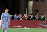 Teal Bunbury (10) goal celebration during New England Revolution and New York City Football Club MLS match at Gillette Stadium in Foxboro, MA on Sunday, September 29, 2019. Revs won 2-0. CREDIT/CHRIS ADUAMA.