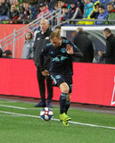 Daniel Royer (77) during N.E. Revolution and New York Red Bulls MLS match at Gillette Stadium in Foxboro, MA on Saturday, April 20, 2019. Revs won 1-0. CREDIT/ CHRIS ADUAMA