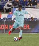 Jalil Anibaba (3) during N.E. Revolution and New York Red Bulls MLS match at Gillette Stadium in Foxboro, MA on Saturday, April 20, 2019. Revs won 1-0. CREDIT/ CHRIS ADUAMA