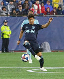 Omir Fernandez (21) during N.E. Revolution and New York Red Bulls MLS match at Gillette Stadium in Foxboro, MA on Saturday, April 20, 2019. Revs won 1-0. CREDIT/ CHRIS ADUAMA