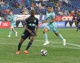 Bradley Wright-Phillips (99) during N.E. Revolution and New York Red Bulls MLS match at Gillette Stadium in Foxboro, MA on Saturday, April 20, 2019. Revs won 1-0. CREDIT/ CHRIS ADUAMA