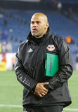 C.J. Brown - Assistant Coach during N.E. Revolution and New York Red Bulls MLS match at Gillette Stadium in Foxboro, MA on Saturday, April 20, 2019. Revs won 1-0. CREDIT/ CHRIS ADUAMA