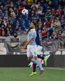 during New England Revolution and Sporting Kansas City MLS match at Gillette Stadium in Foxboro, MA on Saturday, April 28, 2018. Revs won 1-0. CREDIT/ CHRIS ADUAMA