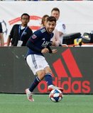Carles Gil (22) during New England Revolution and Philadelphia Union MLS match at Gillette Stadium in Foxboro, MA on Wednesday, June 26, 2019. The match ended in 1-1 tie. CREDIT/CHRIS ADUAMA