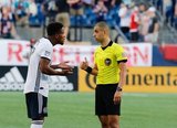 Sergio Santos (17), Nima Saghafi during New England Revolution and Philadelphia Union MLS match at Gillette Stadium in Foxboro, MA on Wednesday, June 26, 2019. The match ended in 1-1 tie. CREDIT/CHRIS ADUAMA