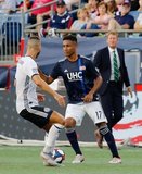 Juan Agudelo (17) during New England Revolution and Philadelphia Union MLS match at Gillette Stadium in Foxboro, MA on Wednesday, June 26, 2019. The match ended in 1-1 tie. CREDIT/CHRIS ADUAMA