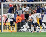 Jalil Anibaba (3), Auston Trusty (26) during New England Revolution and Philadelphia Union MLS match at Gillette Stadium in Foxboro, MA on Wednesday, June 26, 2019. The match ended in 1-1 tie. CREDIT/CHRIS ADUAMA