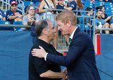 Coach Bruce Arena, Coach Jim Curtin during New England Revolution and Philadelphia Union MLS match at Gillette Stadium in Foxboro, MA on Wednesday, June 26, 2019. The match ended in 1-1 tie. CREDIT/CHRIS ADUAMA