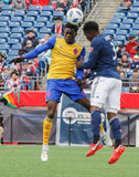 Dominique Badji (14) and Jalil Anibaba (3) during New England Revolution's 2018 MLS Home Opener with Colorado Rapids at Gillette Stadium in Foxboro, MA on Saturday, March 10, 2018.Revs won 2-1.CREDIT/ CHRIS ADUAMA