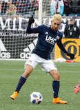 Diego Fagundez (14) during New England Revolution's 2018 MLS Home Opener with Colorado Rapids at Gillette Stadium in Foxboro, MA on Saturday, March 10, 2018.Revs won 2-1.CREDIT/ CHRIS ADUAMA