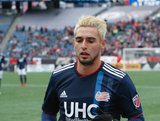 Diego Fagundez (14) during New England Revolution's 2018 MLS Home Opener with Colorado Rapids at Gillette Stadium in Foxboro, MA on Saturday, March 10, 2018.Revs won 2-1.CREDIT/ CHRIS ADUAMA