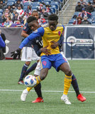 Dominique Badji (14), Jalil Anibaba (3) during New England Revolution's 2018 MLS Home Opener with Colorado Rapids at Gillette Stadium in Foxboro, MA on Saturday, March 10, 2018.Revs won 2-1.CREDIT/ CHRIS ADUAMA