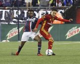 Xavier Kouassi (2) and Luis Silva (20) during Revolution and Real Salt Lake MLS match at Gillette Stadium in Foxboro, MA on Saturday, May 13, 2017. Revs won 4-0. CREDIT/ CHRIS ADUAMA.