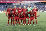 RSL Starting XI during Revolution and Real Salt Lake MLS match at Gillette Stadium in Foxboro, MA on Saturday, May 13, 2017. Revs won 4-0. CREDIT/ CHRIS ADUAMA.