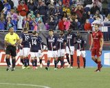 Revs Celebrate Goal during Revolution and Real Salt Lake MLS match at Gillette Stadium in Foxboro, MA on Saturday, May 13, 2017. Revs won 4-0. CREDIT/ CHRIS ADUAMA. 