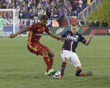 Omar Holness (12) and Scott Caldwell (6) during Revolution and Real Salt Lake MLS match at Gillette Stadium in Foxboro, MA on Saturday, May 13, 2017. Revs won 4-0. CREDIT/ CHRIS ADUAMA.