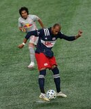 during New England Revolution and New York Red Bulls MLS match on Saturday, August 29, 2020 at Gillette Stadium in Foxboro, MA. The match ended 1-1 tie. CREDIT/ CHRIS ADUAMA.