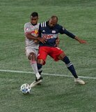 during New England Revolution and New York Red Bulls MLS match on Saturday, August 29, 2020 at Gillette Stadium in Foxboro, MA. The match ended 1-1 tie. CREDIT/ CHRIS ADUAMA.