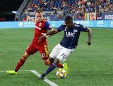 Cristian Penilla (70), Corey Baird (17) during New England Revolution and Real Salt Lake MLS match at Gillette Stadium in Foxboro, MA on Saturday, September 21, 2019. The match ended 0-0 tie. CREDIT/CHRIS ADUAMA.