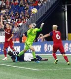 Wilfried Zahibo (23), Andrew Putna (51)-GK during New England Revolution and Real Salt Lake MLS match at Gillette Stadium in Foxboro, MA on Saturday, September 21, 2019. The match ended 0-0 tie. CREDIT/CHRIS ADUAMA.