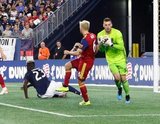 Wilfried Zahibo (23), Andrew Putna (51)-GK during New England Revolution and Real Salt Lake MLS match at Gillette Stadium in Foxboro, MA on Saturday, September 21, 2019. The match ended 0-0 tie. CREDIT/CHRIS ADUAMA.