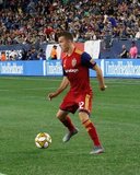 Brooks Lennon (12) during New England Revolution and Real Salt Lake MLS match at Gillette Stadium in Foxboro, MA on Saturday, September 21, 2019. The match ended 0-0 tie. CREDIT/CHRIS ADUAMA.