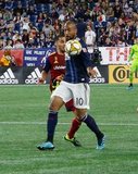 Teal Bunbury (10) during New England Revolution and Real Salt Lake MLS match at Gillette Stadium in Foxboro, MA on Saturday, September 21, 2019. The match ended 0-0 tie. CREDIT/CHRIS ADUAMA.