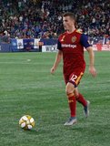 Brooks Lennon (12) during New England Revolution and Real Salt Lake MLS match at Gillette Stadium in Foxboro, MA on Saturday, September 21, 2019. The match ended 0-0 tie. CREDIT/CHRIS ADUAMA.