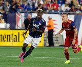 Wilfried Zahibo (23), Corey Baird (17) during New England Revolution and Real Salt Lake MLS match at Gillette Stadium in Foxboro, MA on Saturday, September 21, 2019. The match ended 0-0 tie. CREDIT/CHRIS ADUAMA.