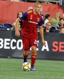 Erik Holt (20) during New England Revolution and Real Salt Lake MLS match at Gillette Stadium in Foxboro, MA on Saturday, September 21, 2019. The match ended 0-0 tie. CREDIT/CHRIS ADUAMA.
