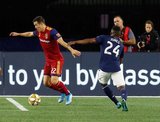 Aaron Herrera (22) during New England Revolution and Real Salt Lake MLS match at Gillette Stadium in Foxboro, MA on Saturday, September 21, 2019. The match ended 0-0 tie. CREDIT/CHRIS ADUAMA.