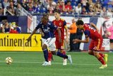Juan Fernando Caicedo (9) during New England Revolution and Real Salt Lake MLS match at Gillette Stadium in Foxboro, MA on Saturday, September 21, 2019. The match ended 0-0 tie. CREDIT/CHRIS ADUAMA.