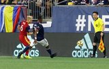 Kelyn Rowe (6), Cristian Penilla (70) during New England Revolution and Real Salt Lake MLS match at Gillette Stadium in Foxboro, MA on Saturday, September 21, 2019. The match ended 0-0 tie. CREDIT/CHRIS ADUAMA.