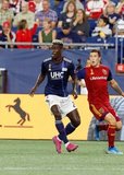 Wilfried Zahibo (23), Aaron Herrera (22) during New England Revolution and Real Salt Lake MLS match at Gillette Stadium in Foxboro, MA on Saturday, September 21, 2019. The match ended 0-0 tie. CREDIT/CHRIS ADUAMA.