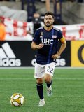 Carles Gil (22) during New England Revolution and Real Salt Lake MLS match at Gillette Stadium in Foxboro, MA on Saturday, September 21, 2019. The match ended 0-0 tie. CREDIT/CHRIS ADUAMA.