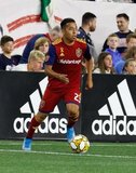 Sebastian Saucedo (23) during New England Revolution and Real Salt Lake MLS match at Gillette Stadium in Foxboro, MA on Saturday, September 21, 2019. The match ended 0-0 tie. CREDIT/CHRIS ADUAMA.