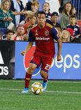 Sebastian Saucedo (23) during New England Revolution and Real Salt Lake MLS match at Gillette Stadium in Foxboro, MA on Saturday, September 21, 2019. The match ended 0-0 tie. CREDIT/CHRIS ADUAMA.