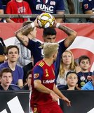 Gustavo Bou (7) during New England Revolution and Real Salt Lake MLS match at Gillette Stadium in Foxboro, MA on Saturday, September 21, 2019. The match ended 0-0 tie. CREDIT/CHRIS ADUAMA.