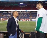 Charlie Davies, Enes Kanter -Boston Celtics during New England Revolution and Real Salt Lake MLS match at Gillette Stadium in Foxboro, MA on Saturday, September 21, 2019. The match ended 0-0 tie. CREDIT/CHRIS ADUAMA.