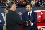 Coach Bruce Arena, Coach Greg Vanney during New England Revolution and Toronto FC MLS match at Gillette Stadium in Foxboro, MA on Saturday, August 31, 2019. The match ended in 1-1 tie. CREDIT/ CHRIS ADUAMA