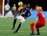 Luis Caicedo (27) during New England Revolution and Toronto FC MLS match at Gillette Stadium in Foxboro, MA on Saturday, August 31, 2019. The match ended in 1-1 tie. CREDIT/ CHRIS ADUAMA