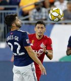Carles Gil (22) during New England Revolution and Toronto FC MLS match at Gillette Stadium in Foxboro, MA on Saturday, August 31, 2019. The match ended in 1-1 tie. CREDIT/ CHRIS ADUAMA