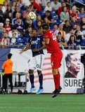 Cristian Penilla (70), Omar Gonzalez (44) during New England Revolution and Toronto FC MLS match at Gillette Stadium in Foxboro, MA on Saturday, August 31, 2019. The match ended in 1-1 tie. CREDIT/ CHRIS ADUAMA