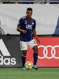 DeJuan Jones (24) during New England Revolution and Toronto FC MLS match at Gillette Stadium in Foxboro, MA on Saturday, August 31, 2019. The match ended in 1-1 tie. CREDIT/ CHRIS ADUAMA