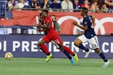 DeJuan Jones (24), Richie Laryea (22) during New England Revolution and Toronto FC MLS match at Gillette Stadium in Foxboro, MA on Saturday, August 31, 2019. The match ended in 1-1 tie. CREDIT/ CHRIS ADUAMA