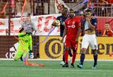 Juan Fernando Caicedo (9) during New England Revolution and Toronto FC MLS match at Gillette Stadium in Foxboro, MA on Saturday, August 31, 2019. The match ended in 1-1 tie. CREDIT/ CHRIS ADUAMA